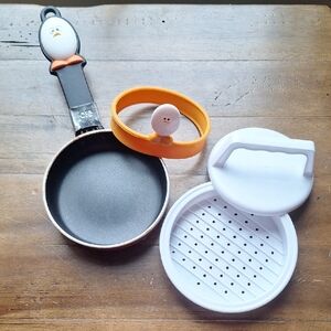 Jo!e Egg Shaped Mini Frying Pan with Press and Egg Ring